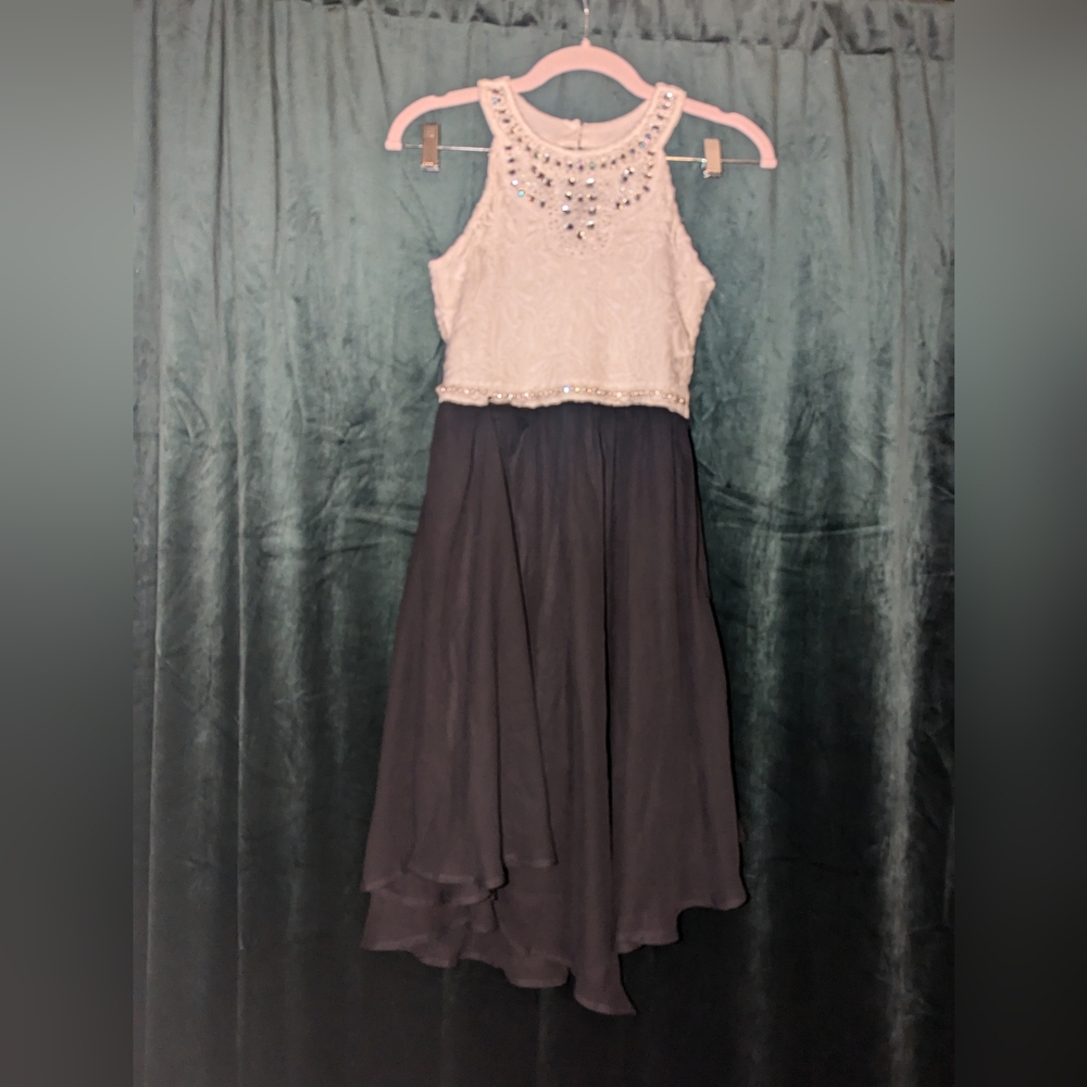 Knit Works Girls Coral/Pink Floral Lace Dress Size 12 dress